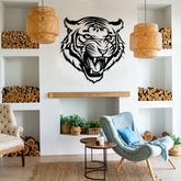 Aggressive Tiger Metal Wall Art