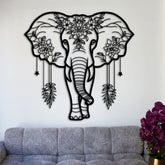 Floral Elephant Decor for Living Room