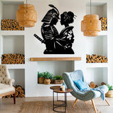 Samurai Warrior & Geisha Metal Wall Art