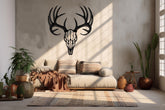 Deer Skull Antlers Metal Wall Decor
