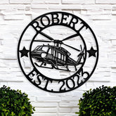 Custom Helicopter Metal Sign