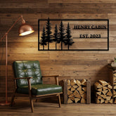 Pine Tree Custom Cabin Metal Sign