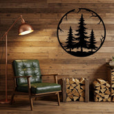 Rustic Pine Tree Metal Wall Art