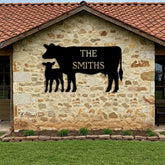Custom Cow Family Name Sign