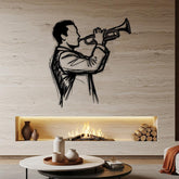 Trumpet Player Metal Wall Art