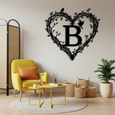 Custom Heart Monogram Metal Sign