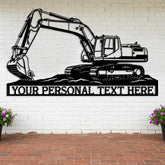 Custom Excavator Metal Sign