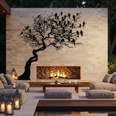 Tree on Cliff Metal Wall Decor