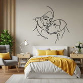 Minimalist Woman and Dog Metal Wall Decor