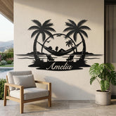 Tropical Hammock Metal Wall Decor