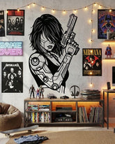 Cyberpunk Woman Metal Wall Decor