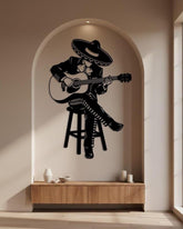 Mariachi Guitarist Metal Wall Decor