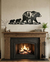 Bear Family Metal Wall Art