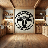 Custom Cow Farm Sign - Personalized Farmhouse Metal Sign
