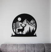 Deer and Mountain Metal Wall Art - Nature Wall Decor