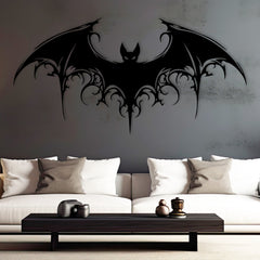 Giant Bat Metal Wall Art - Gothic Halloween Home Decor