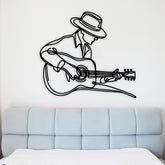 Guitar Player Metal Wall Art - Line Wall Decor