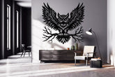 Huge Owl Metal Wall Art - Victorian Gothic Home Decor