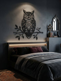 dark gothic owl wall art