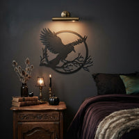 Guardian of the Night: Gothic Raven Metal Wall Art