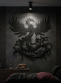 Gothic Phoenix Metal Wall Decor