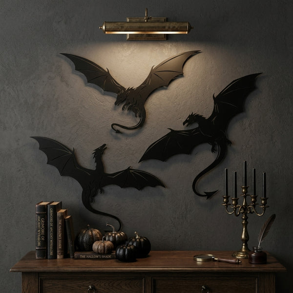 Flying Dragons Metal Wall Art Set