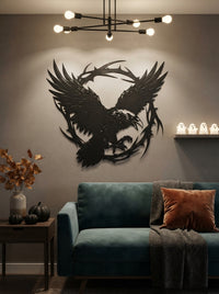 Victorian Gothic Raven Metal Wall Art