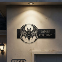 Victorian Gothic Bat House Number Sign