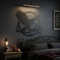 Guardian of the Night: Gothic Raven Metal Wall Art