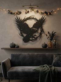 Victorian Gothic Raven Metal Wall Art