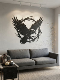 Victorian Gothic Raven Metal Wall Art