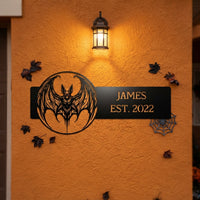 Victorian Gothic Bat House Number Sign