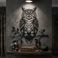 dark gothic owl wall art