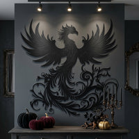 Gothic Phoenix Metal Wall Decor