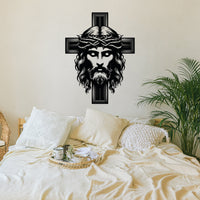 Jesus Metal Wall Art: Christian Cross Decor
