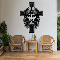 Jesus Metal Wall Art: Christian Cross Decor