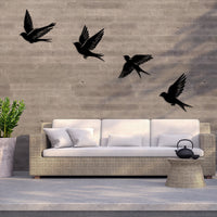 Flying Swallow Set Metal Wall Art