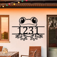 Cute Frog House Number Sign