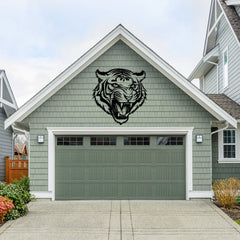 Aggressive Tiger Metal Wall Art