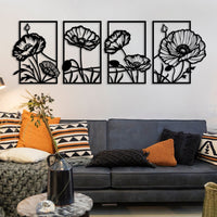 Metal Poppy Wall Art