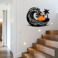 Sun and Ocean Wave Metal Wall Art