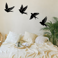 Flying Swallow Set Metal Wall Art
