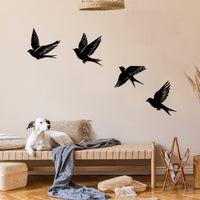 Flying Swallow Set Metal Wall Art