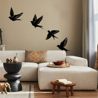 Flying Swallow Set Metal Wall Art