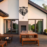 Aggressive Tiger Metal Wall Art