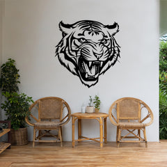 Aggressive Tiger Metal Wall Art
