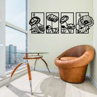 Metal Poppy Wall Art