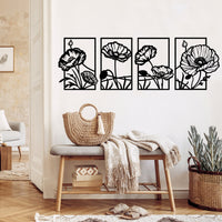 Metal Poppy Wall Art