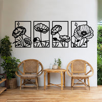 Metal Poppy Wall Art