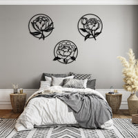 Metal Peony Wall Art